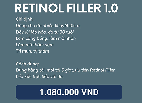 giá retinol filler 1.0