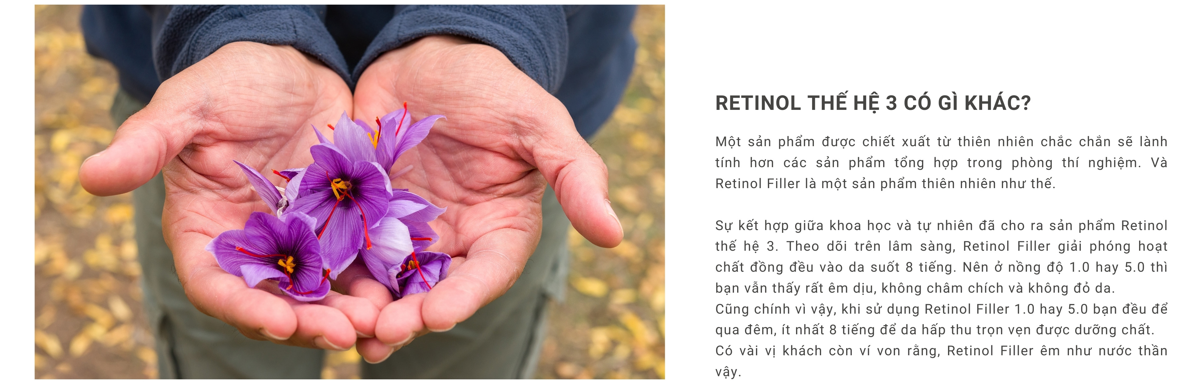 Retinol Filler là retinol thế hệ 3, êm dịu nhất